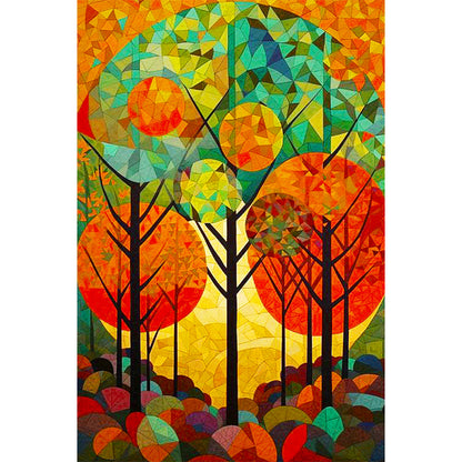 High Saturation Glass Painting Forest - Full Round Drill Diamond Painting 40*60CM