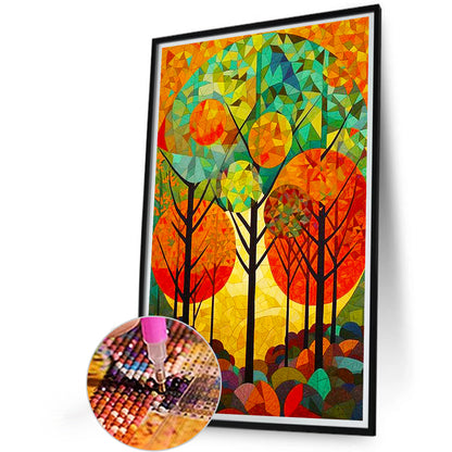 High Saturation Glass Painting Forest - Full Round Drill Diamond Painting 40*60CM