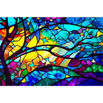 Glass Painted Branches - Full Round Drill Diamond Painting 60*40CM