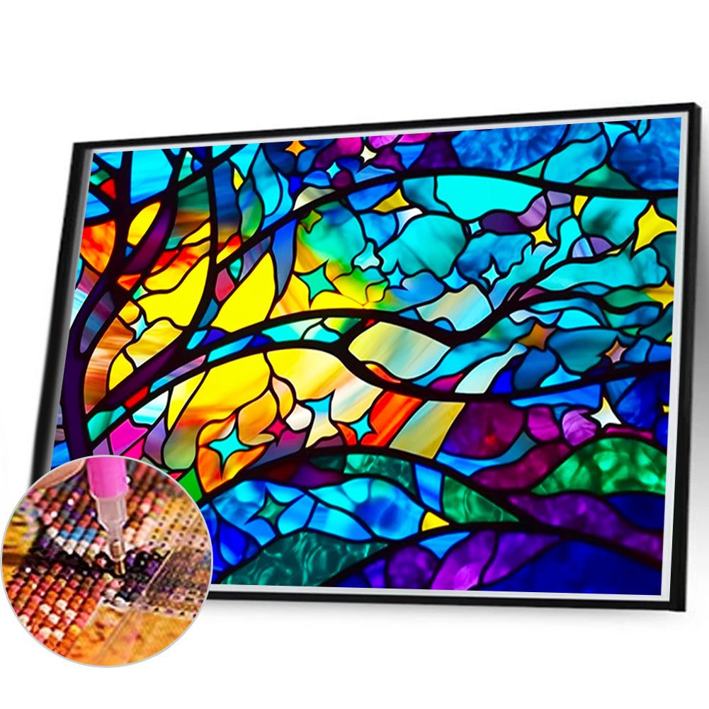 Glass Painted Branches - Full Round Drill Diamond Painting 60*40CM