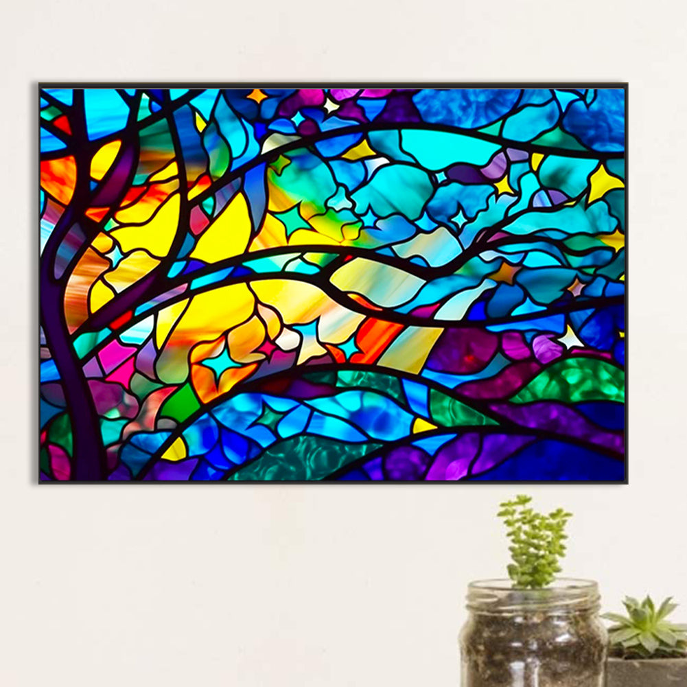 Glass Painted Branches - Full Round Drill Diamond Painting 60*40CM