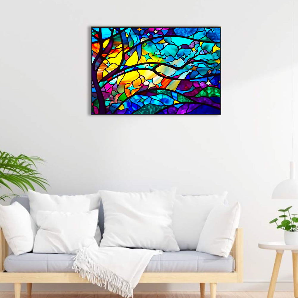 Glass Painted Branches - Full Round Drill Diamond Painting 60*40CM