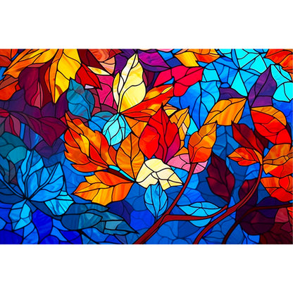 Glass Painted Leaves - Full Round Drill Diamond Painting 60*40CM