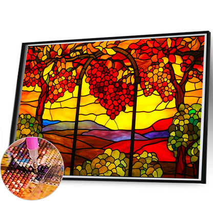 Glass Painting Vine Forest - Full Round Drill Diamond Painting 60*40CM