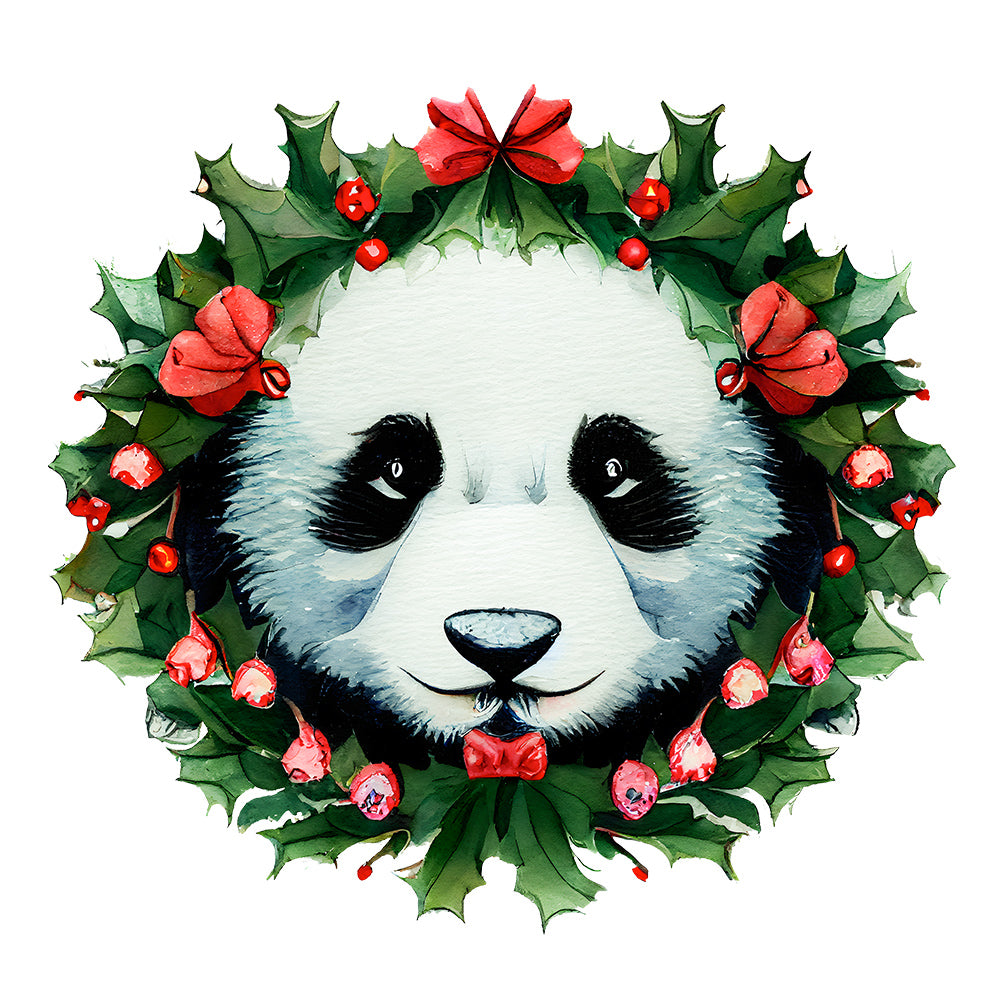 Animal Garland Panda - Full Round Drill Diamond Painting 30*30CM