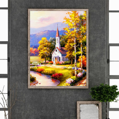 Church Scenery - Full Round Drill Diamond Painting 30*40CM