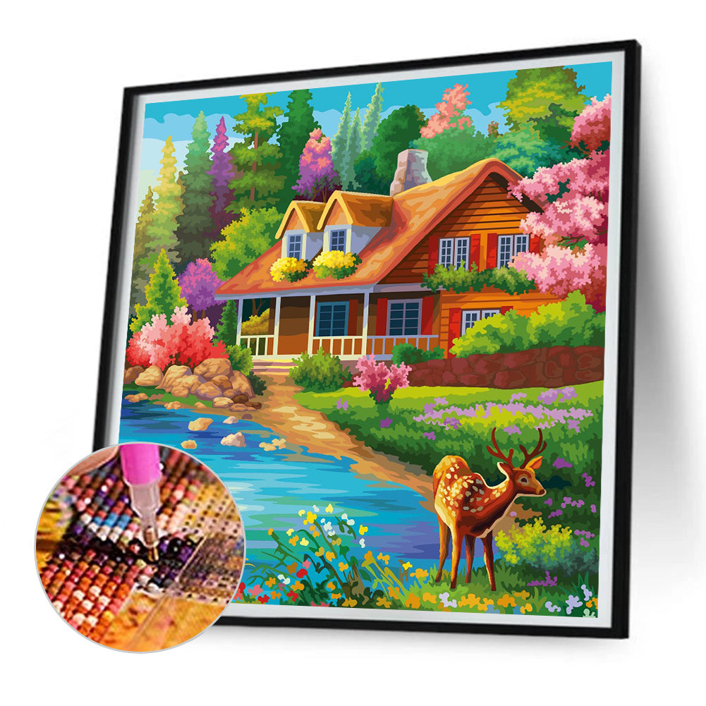 Mountain Scenery - Full Round Drill Diamond Painting 30*30CM