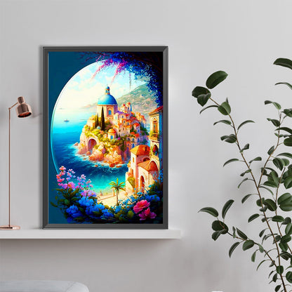 Beautiful Half Perspective Castle - Full Round Drill Diamond Painting 40*60CM