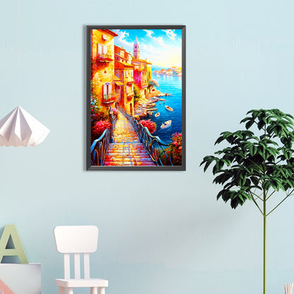 Beautiful Seaside Trail - Full Round Drill Diamond Painting 40*60CM