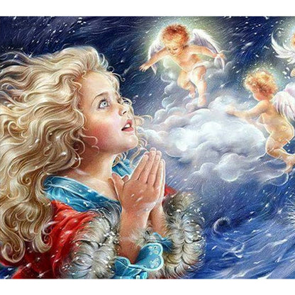 Pray Little Angel - Full AB Round Drill Diamond Painting 45*40CM