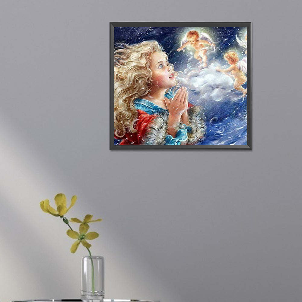 Pray Little Angel - Full AB Round Drill Diamond Painting 45*40CM