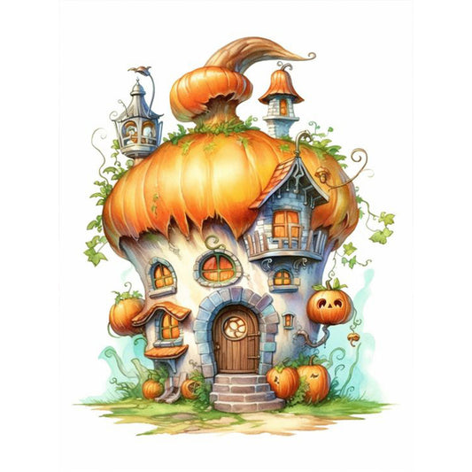 Pumpkin Cottage - Full AB Square Drill Diamond Painting 30*40CM