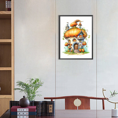 Pumpkin Cottage - Full AB Square Drill Diamond Painting 30*40CM