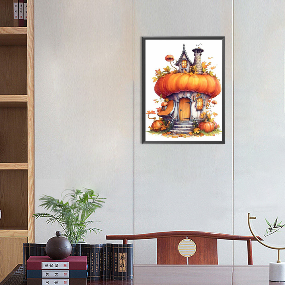 Pumpkin Cottage - Full AB Square Drill Diamond Painting 30*40CM