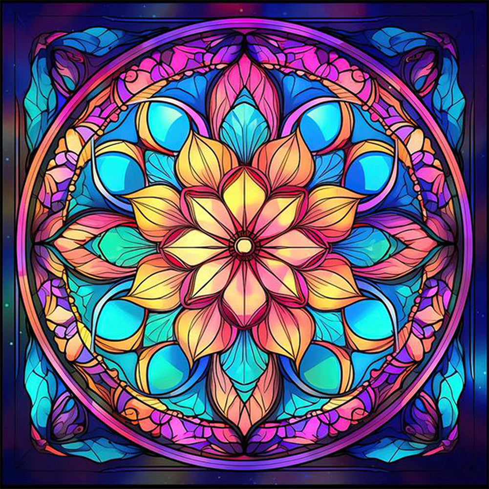 Mandala Pattern - Full AB Square Drill Diamond Painting 40*40CM