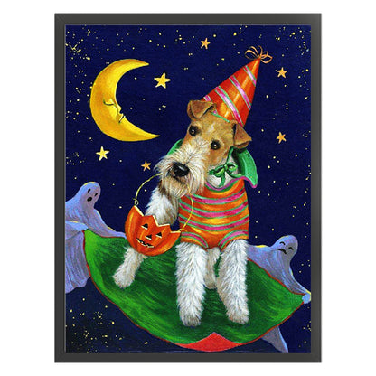 Halloween Puppy And Pumpkin - 11CT Stamped Cross Stitch 40*53CM