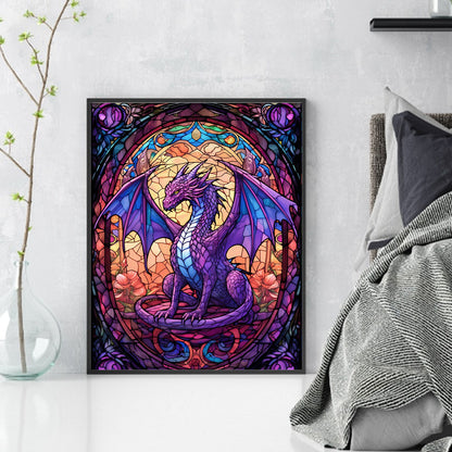 Glass Painting-Pterosaur - 14CT Stamped Cross Stitch 40*50CM