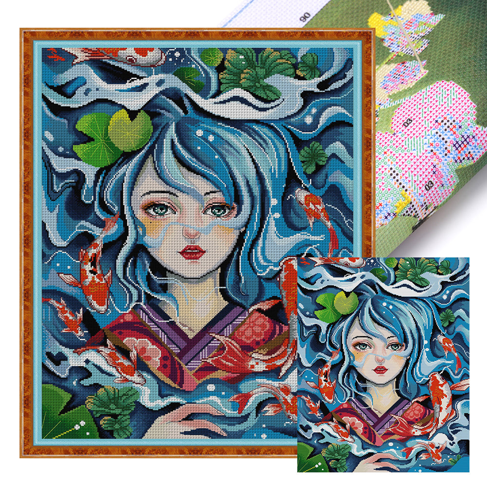 Daughter Of The Sea - 14CT Stamped Cross Stitch 50*63CM(Joy Sunday)