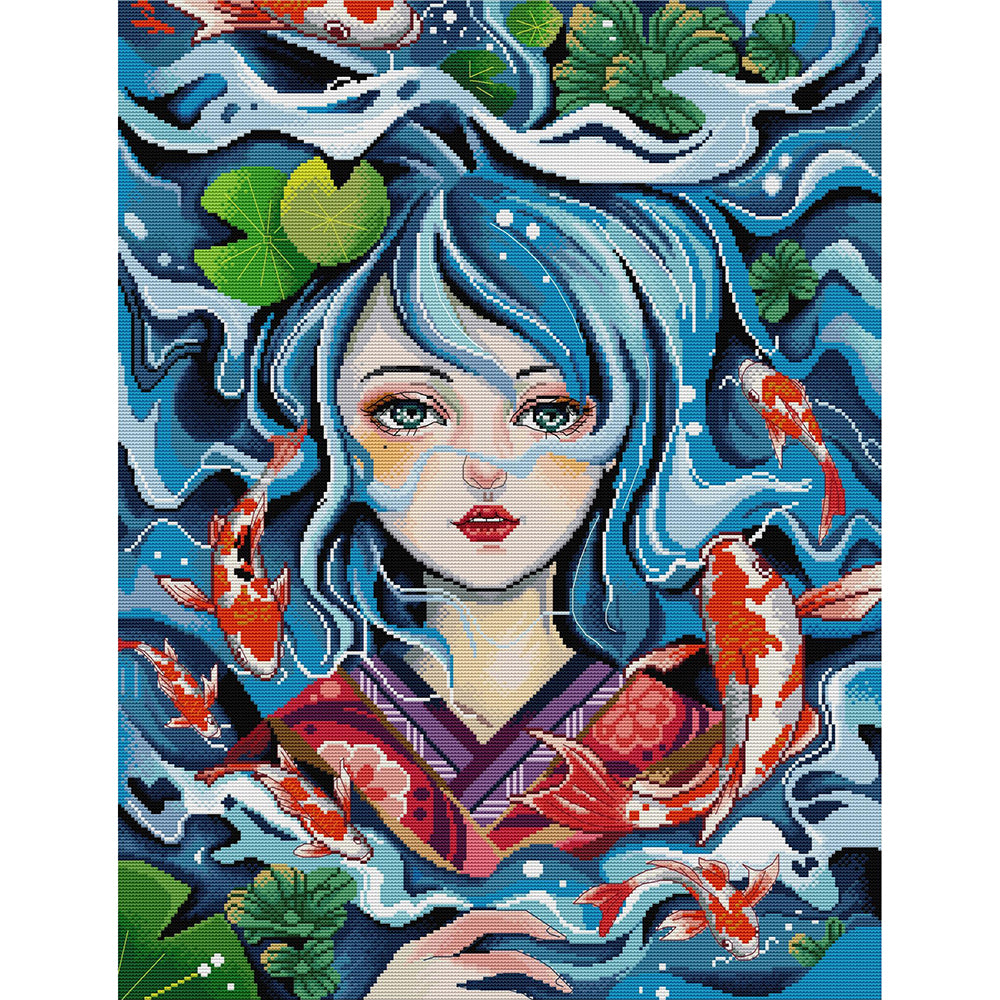 Daughter Of The Sea - 14CT Stamped Cross Stitch 50*63CM(Joy Sunday)