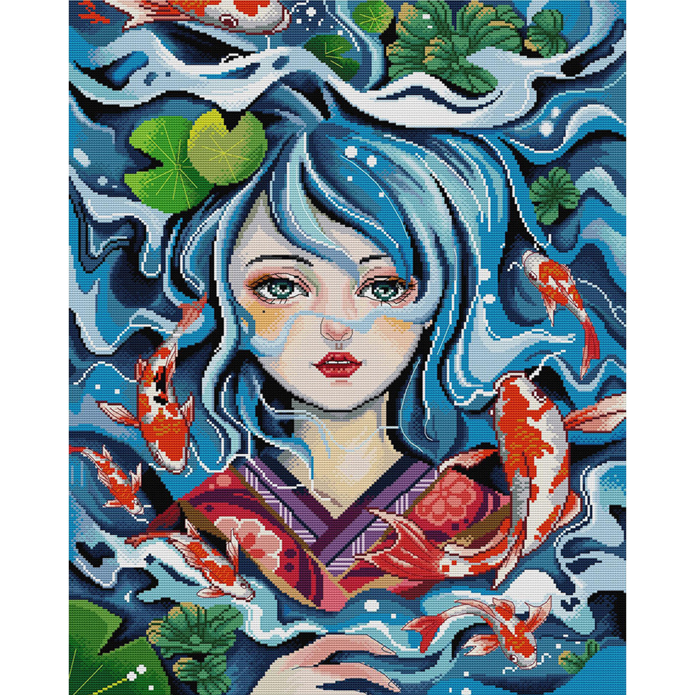 Daughter Of The Sea - 14CT Stamped Cross Stitch 50*63CM(Joy Sunday)