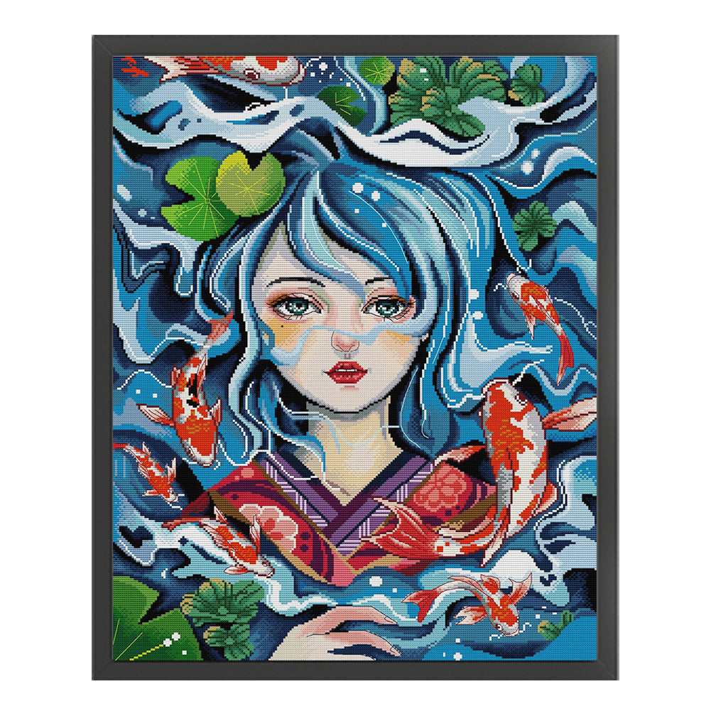 Daughter Of The Sea - 14CT Stamped Cross Stitch 50*63CM(Joy Sunday)