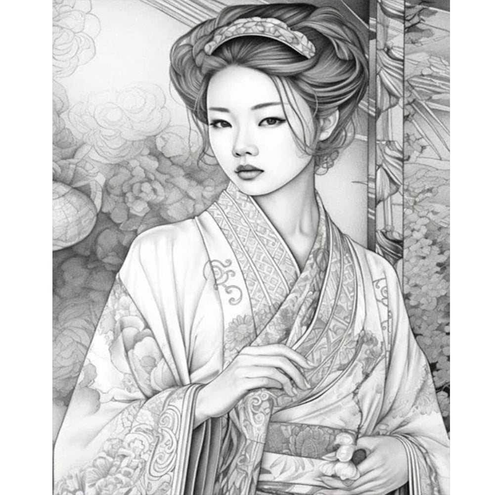 Retro Woman - Full Round Drill Diamond Painting 40*50CM