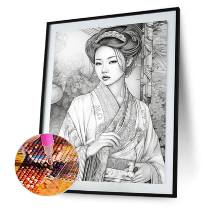 Retro Woman - Full Round Drill Diamond Painting 40*50CM