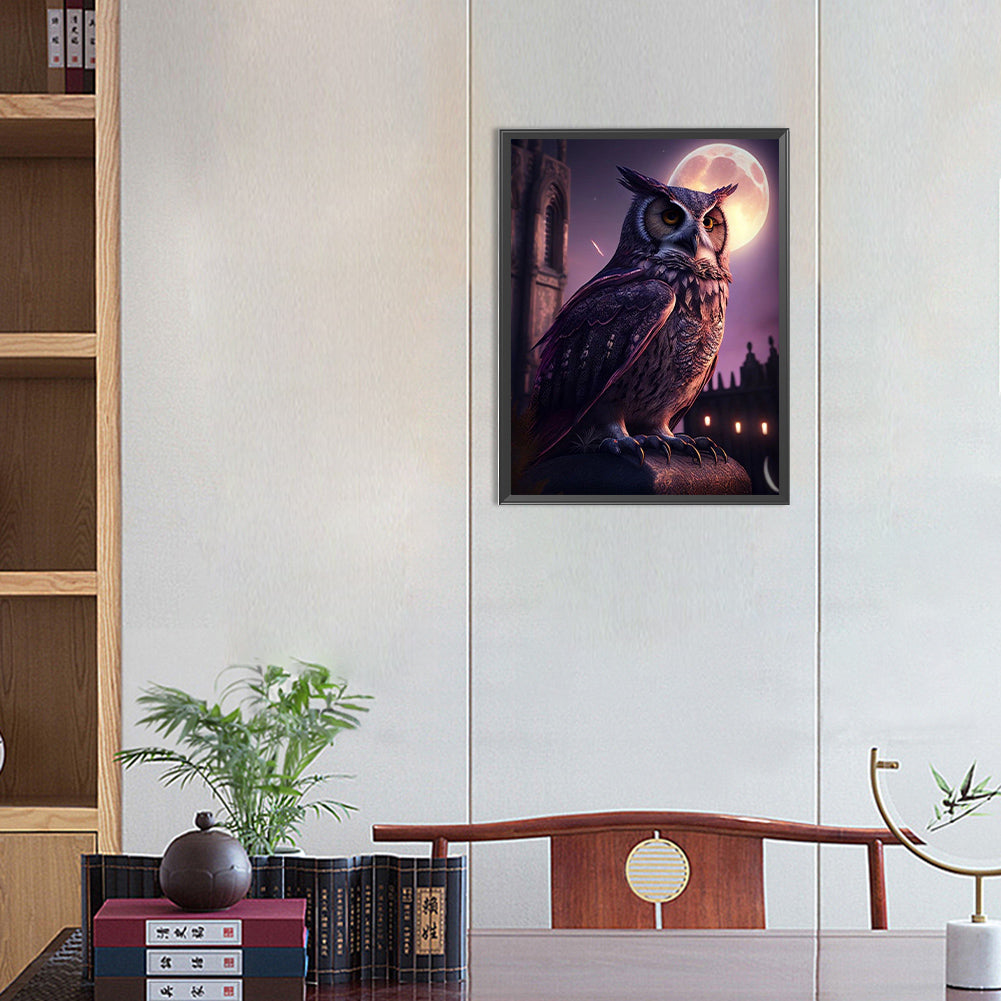 Owl - Full Round Drill Diamond Painting 30*40CM