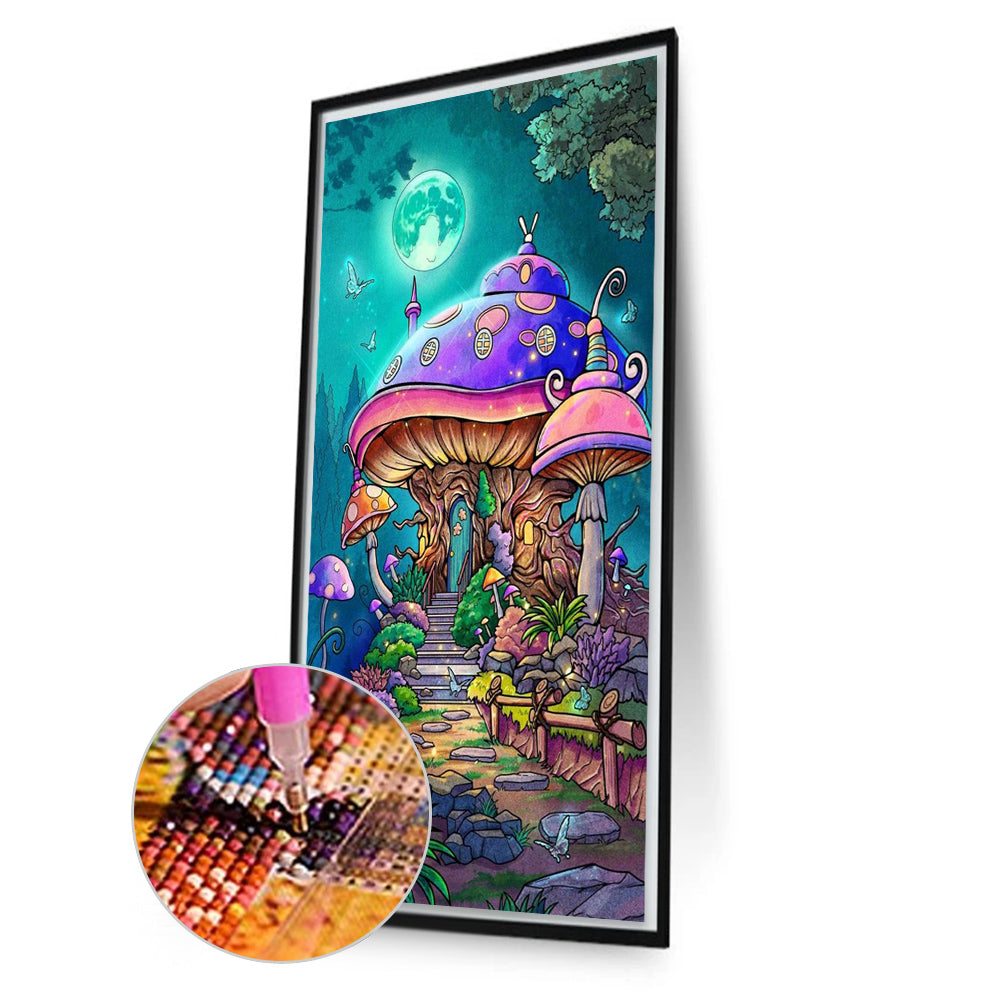 Mushroom House - Full AB Round Drill Diamond Painting 40*70CM