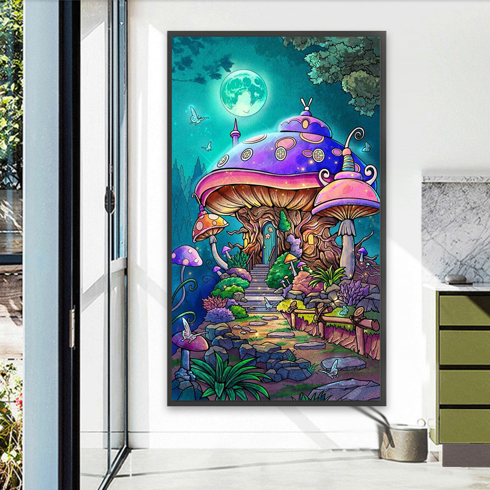 Mushroom House - Full AB Round Drill Diamond Painting 40*70CM