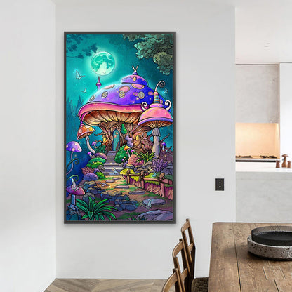 Mushroom House - Full AB Round Drill Diamond Painting 40*70CM