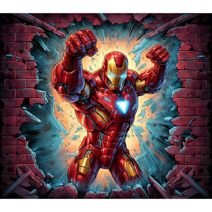 Superhero In Action Iron Man - Full Round Drill Diamond Painting 55*50CM