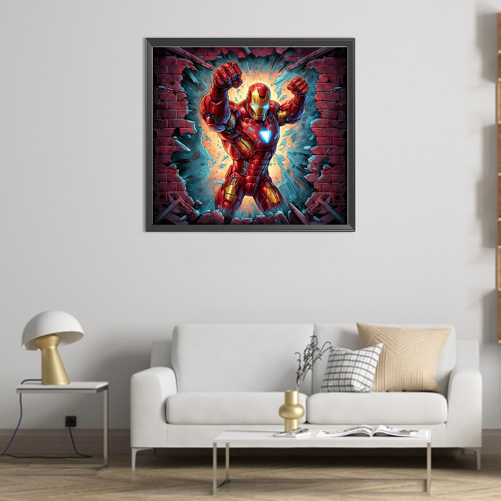 Superhero In Action Iron Man - Full Round Drill Diamond Painting 55*50CM