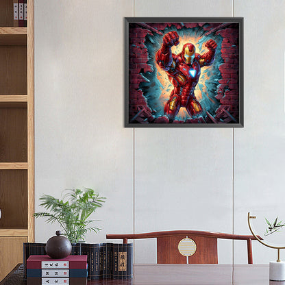 Superhero In Action Iron Man - Full Round Drill Diamond Painting 55*50CM