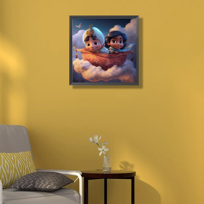 Aladdin And Princess Jasmine Cartoon Version - Full Round Drill Diamond Painting 50*50CM