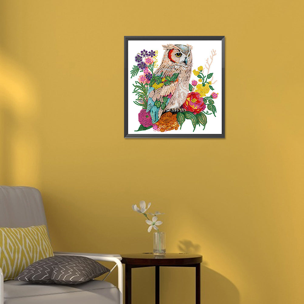 Owl -  Special Shaped Drill Diamond Painting 30*30CM