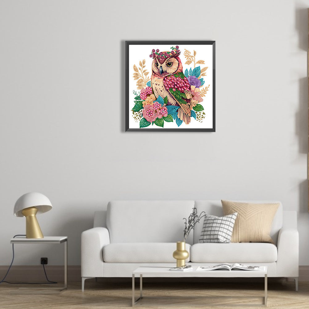 Owl -  Special Shaped Drill Diamond Painting 30*30CM