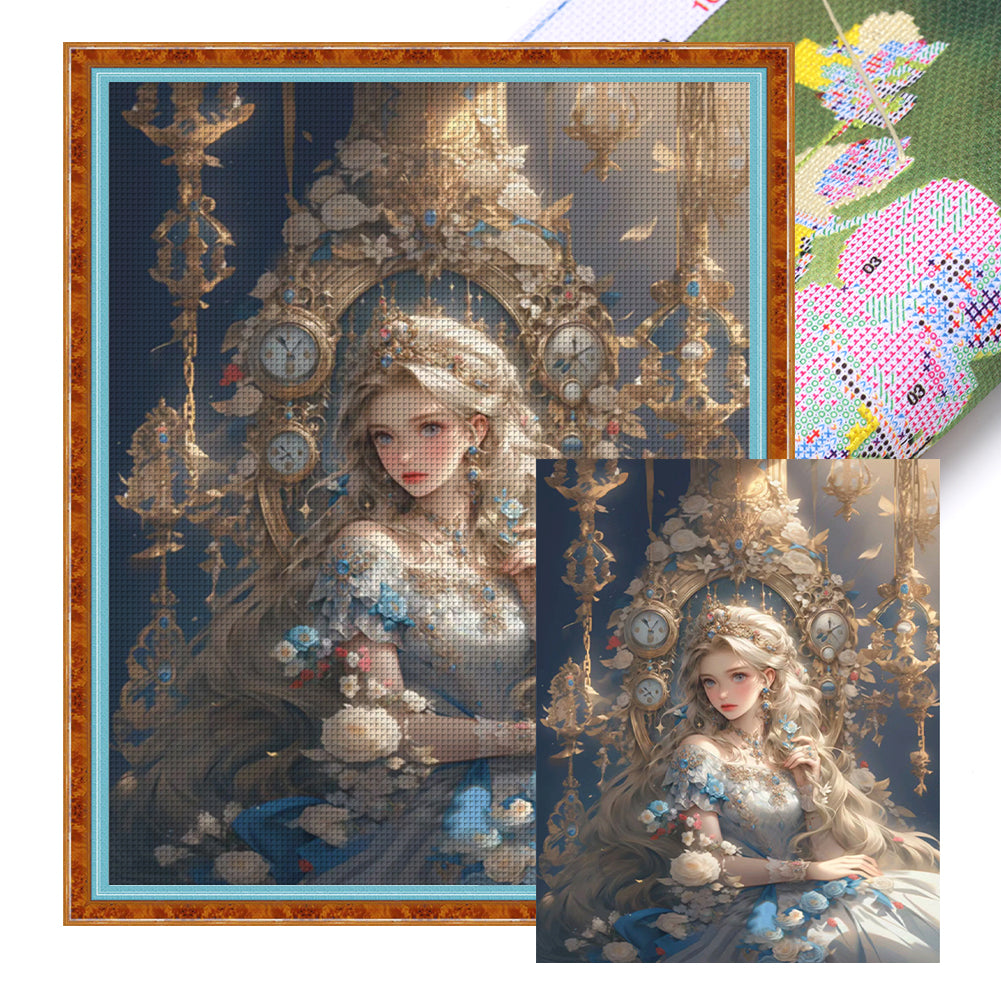 Blonde Princess - 11CT Stamped Cross Stitch 50*60CM