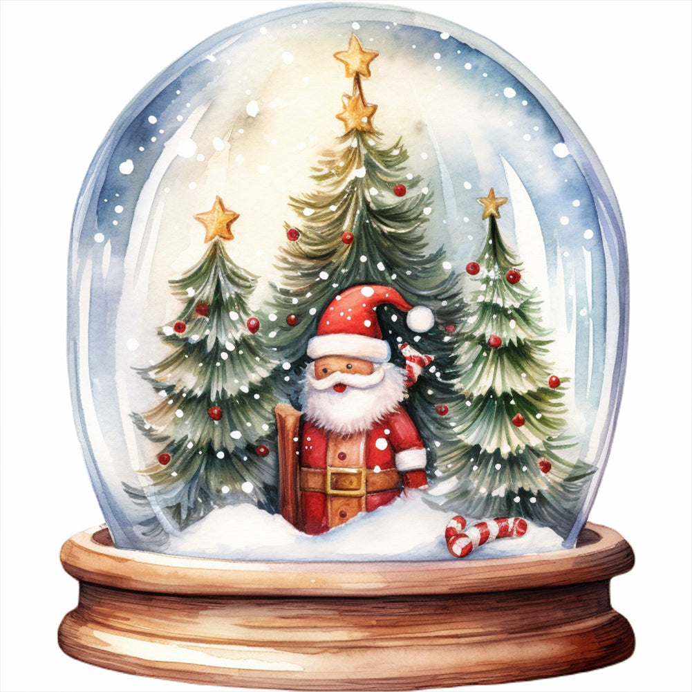 Santa Crystal Ball - Full Round Drill Diamond Painting 30*30CM