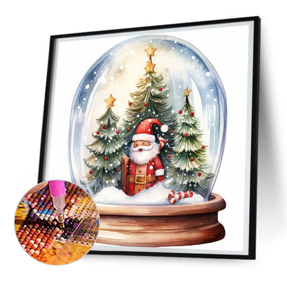 Santa Crystal Ball - Full Round Drill Diamond Painting 30*30CM