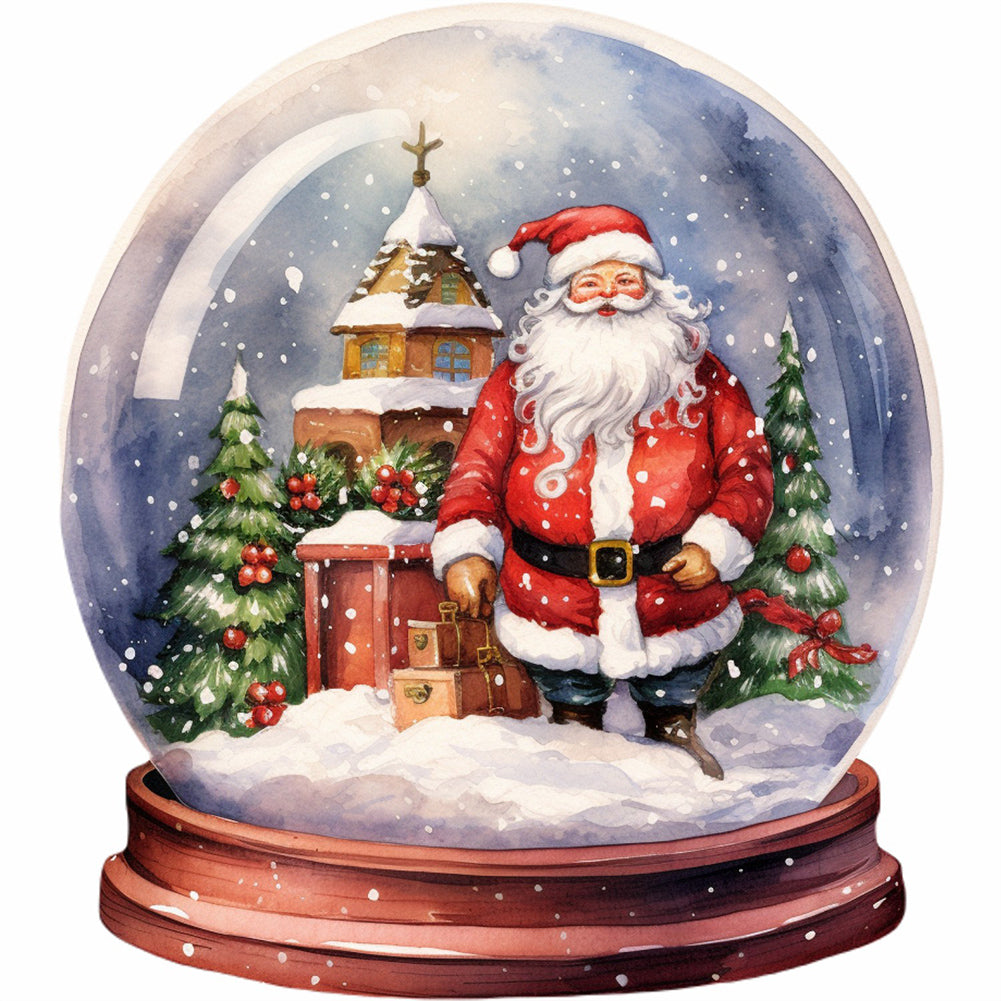 Santa Crystal Ball - Full Round Drill Diamond Painting 30*30CM