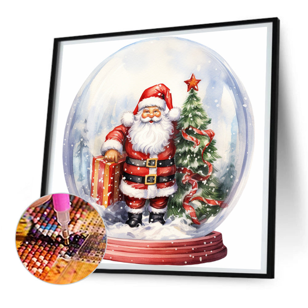 Santa Crystal Ball - Full Round Drill Diamond Painting 30*30CM