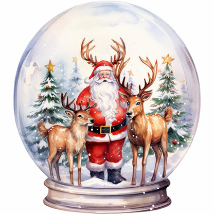 Santa Crystal Ball - Full Round Drill Diamond Painting 30*30CM