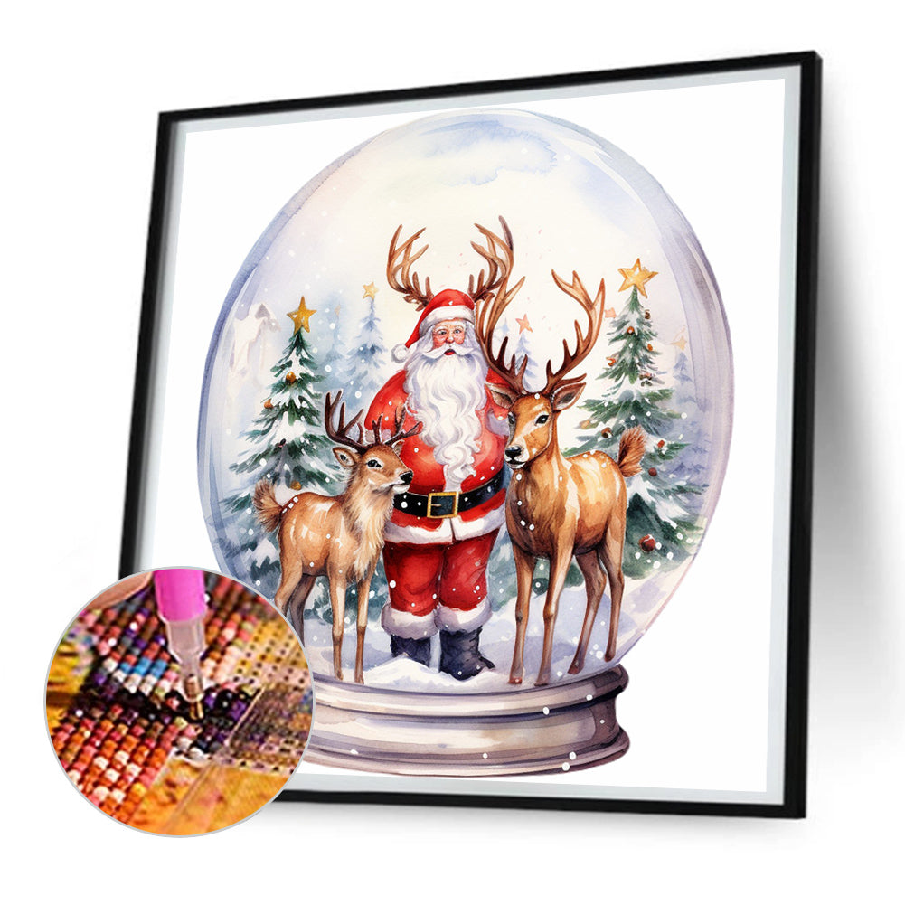 Santa Crystal Ball - Full Round Drill Diamond Painting 30*30CM