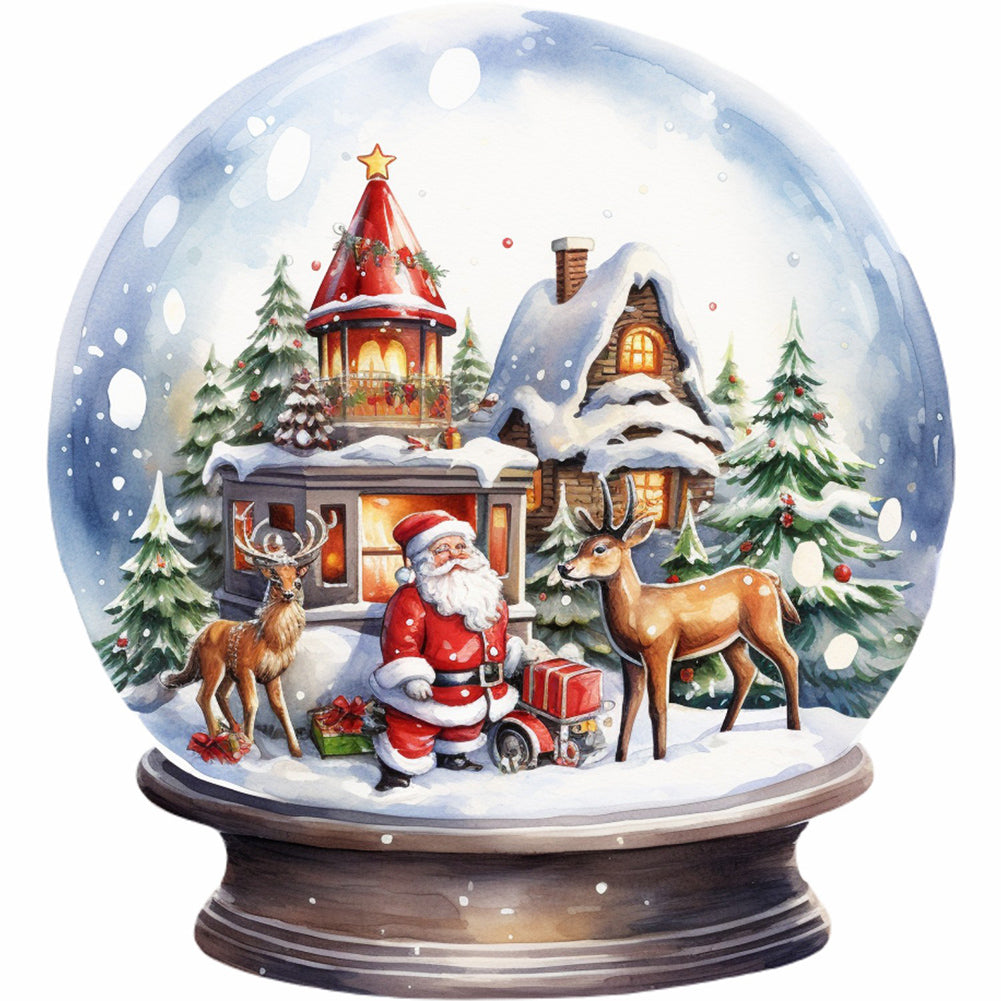 Santa Crystal Ball - Full Round Drill Diamond Painting 30*30CM