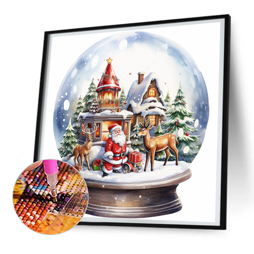 Santa Crystal Ball - Full Round Drill Diamond Painting 30*30CM