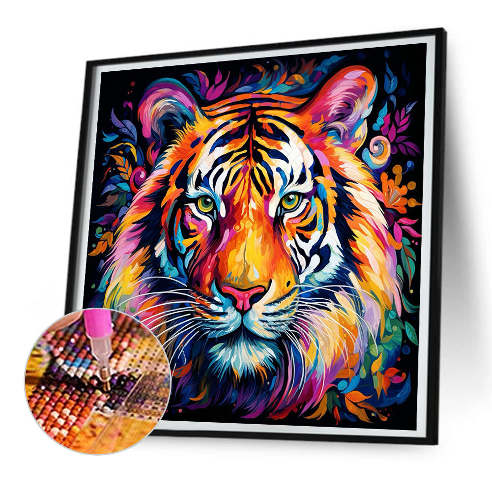 Tiger Head - Full Round Drill Diamond Painting 30*30CM