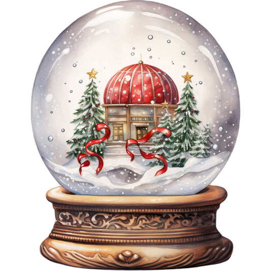 Christmas House Crystal Ball - Full Round Drill Diamond Painting 30*30CM