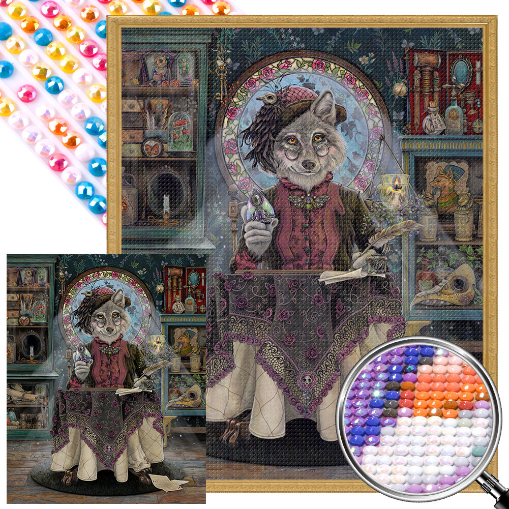 Aristocratic Royal Wolf - Full AB Round Drill Diamond Painting 40*50CM
