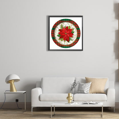 Round Poinsettia - Full Round Drill Diamond Painting 30*30CM